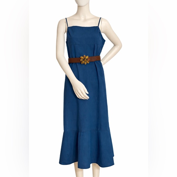 Uniqlo x Hana Tajima Dresses & Skirts - Uniqlo Hana Tajima Blue Minimalist Midi Dress 100% Cotton Size S